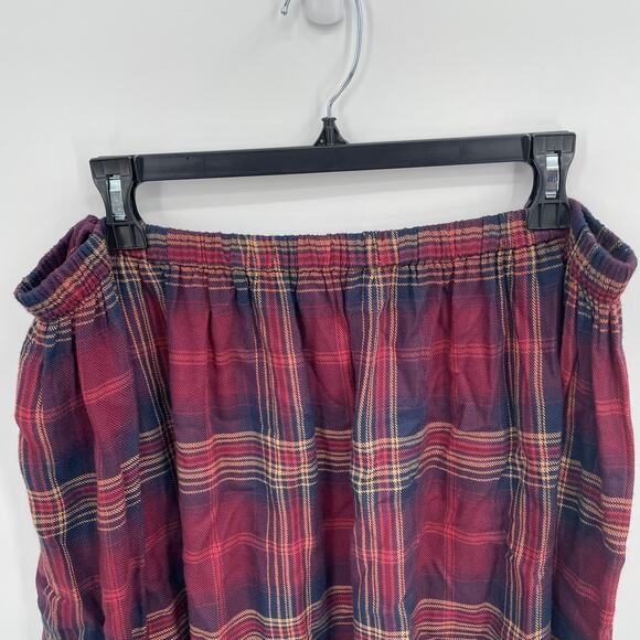 Anthropologie Cloth & Stone Homestead Plaid Off the Shoulder Blouse // S - Picture 9 of 11